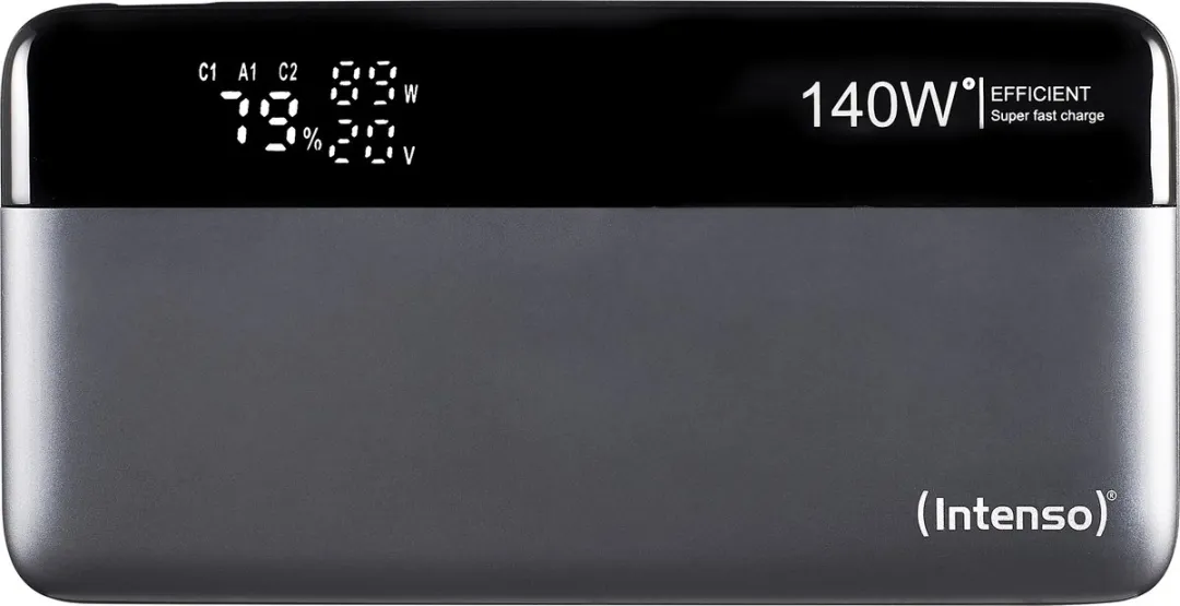Intenso HE25000 Powerbank 25.000mAh - 140W PD3.1 - Grijs/Zwart