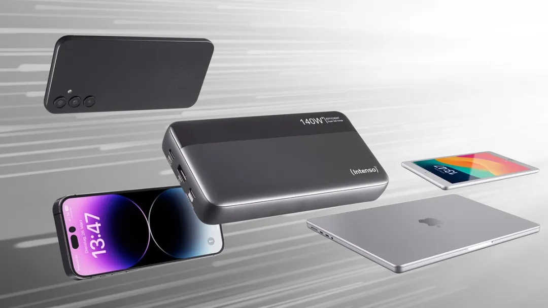 Intenso HE25000 Powerbank 25.000mAh - 140W PD3.1 - Grijs/Zwart - afbeelding 6 van 6