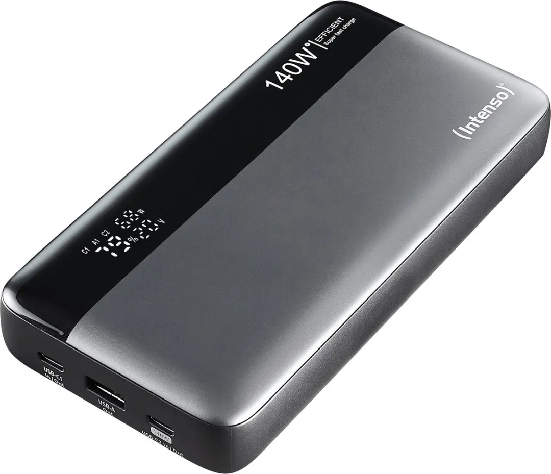 Intenso HE25000 Powerbank 25.000mAh - 140W PD3.1 - Grijs/Zwart