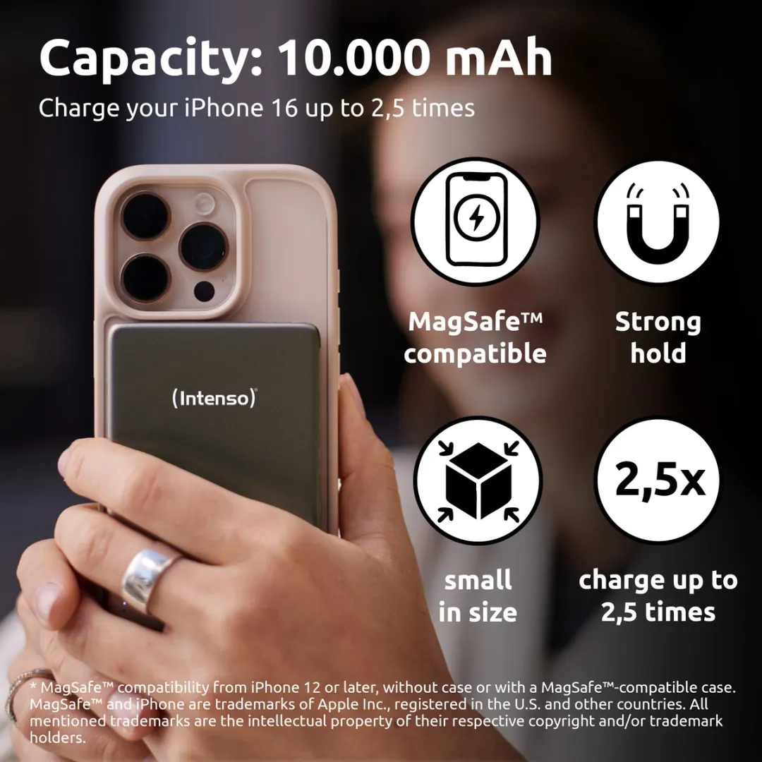 Intenso MW10000 Powerbank 10.000mAh - 20W PD - Grijs