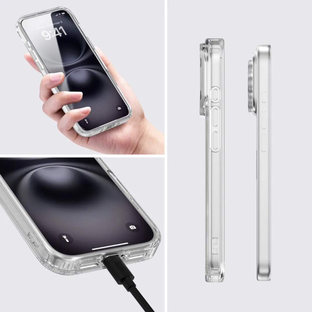 4Smarts MagSafe Hoes iPhone 17 Pro Max 9H Glas - Transparant
