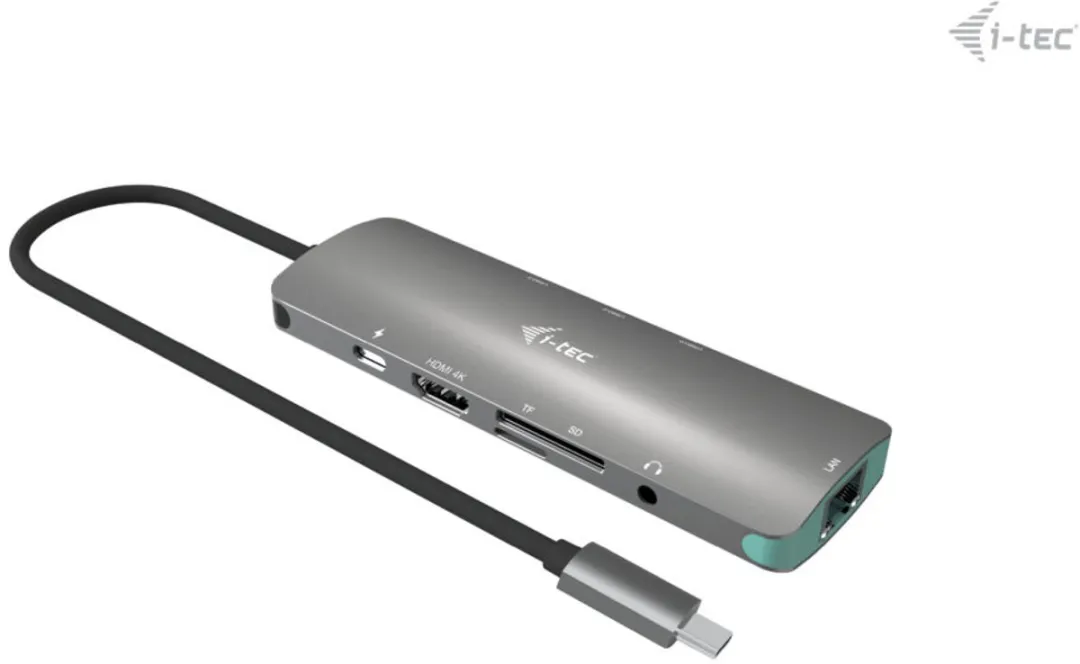 I-tec C31NANOLANPD100 USB-C Metal Nano Docking Station - 100W - Grijs