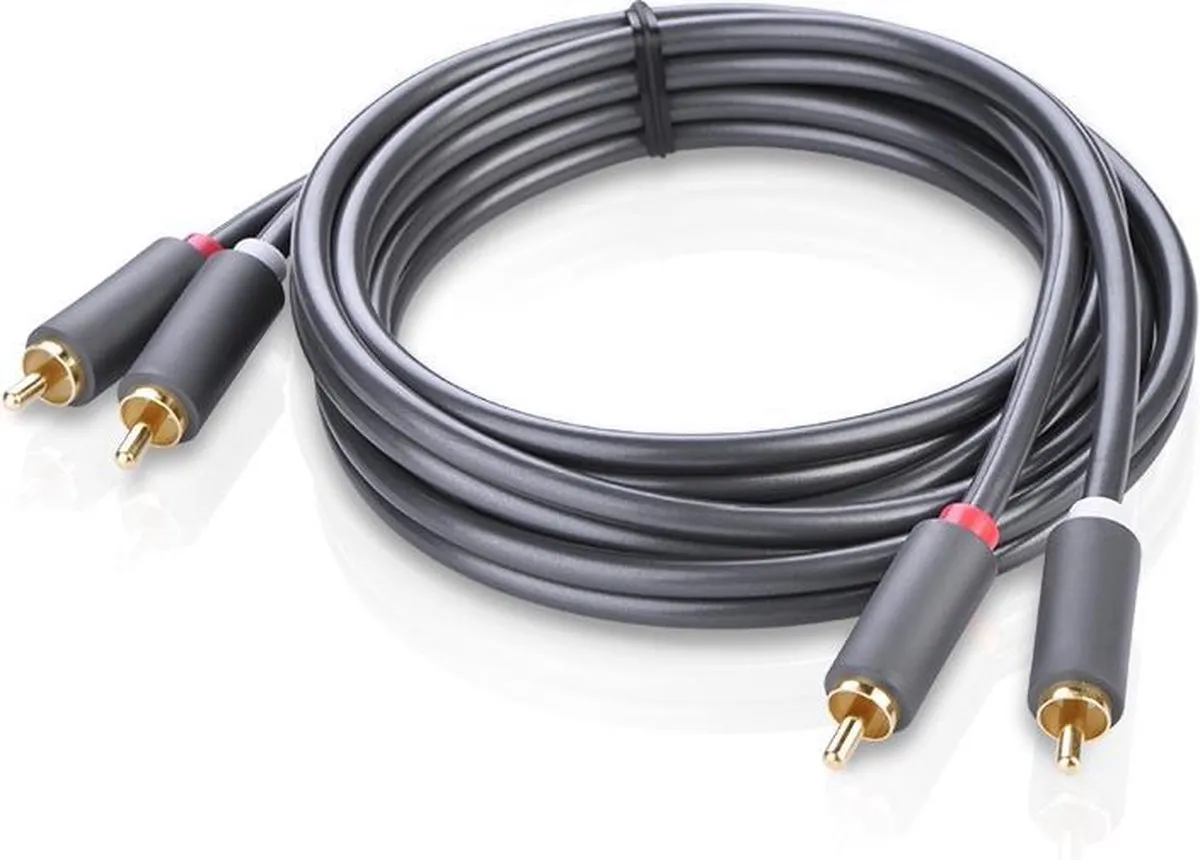 UGREEN 2x RCA Mannelijk Kabel 3M - Grijs