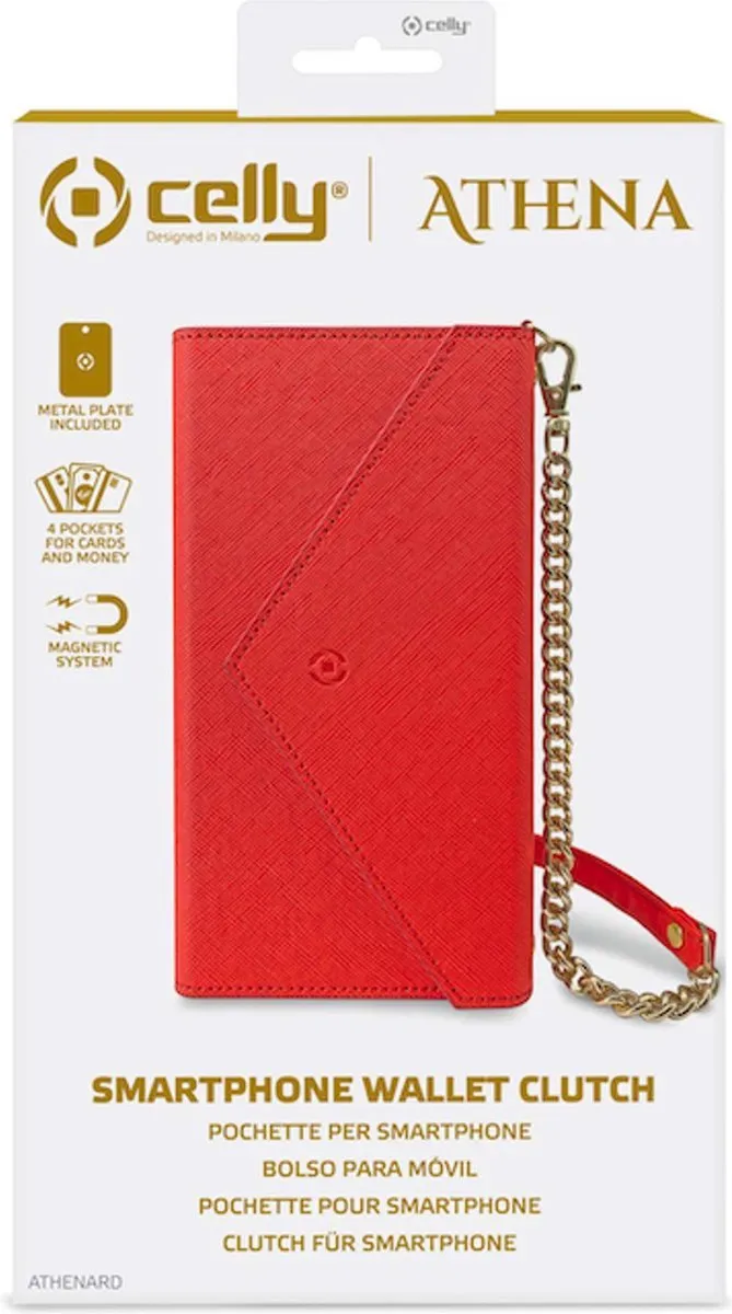 Celly Athena Portomonnee Kunstleer Rood - 4 Pasjes