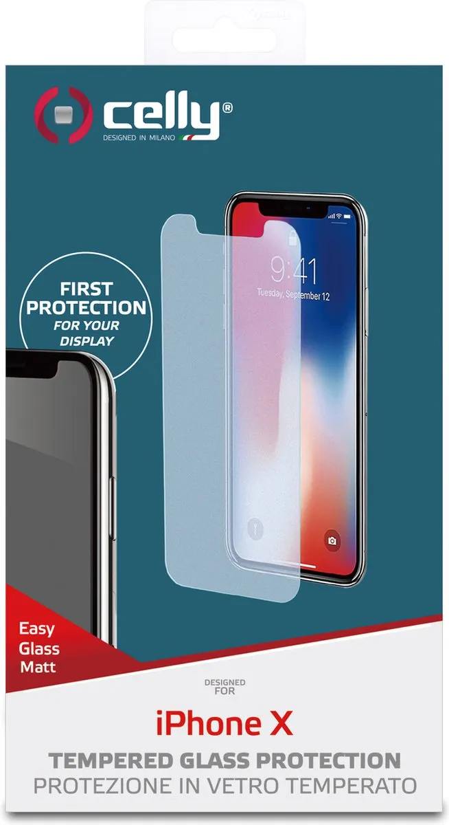 Celly Easy Glass Screenprotector iPhone Xs/X