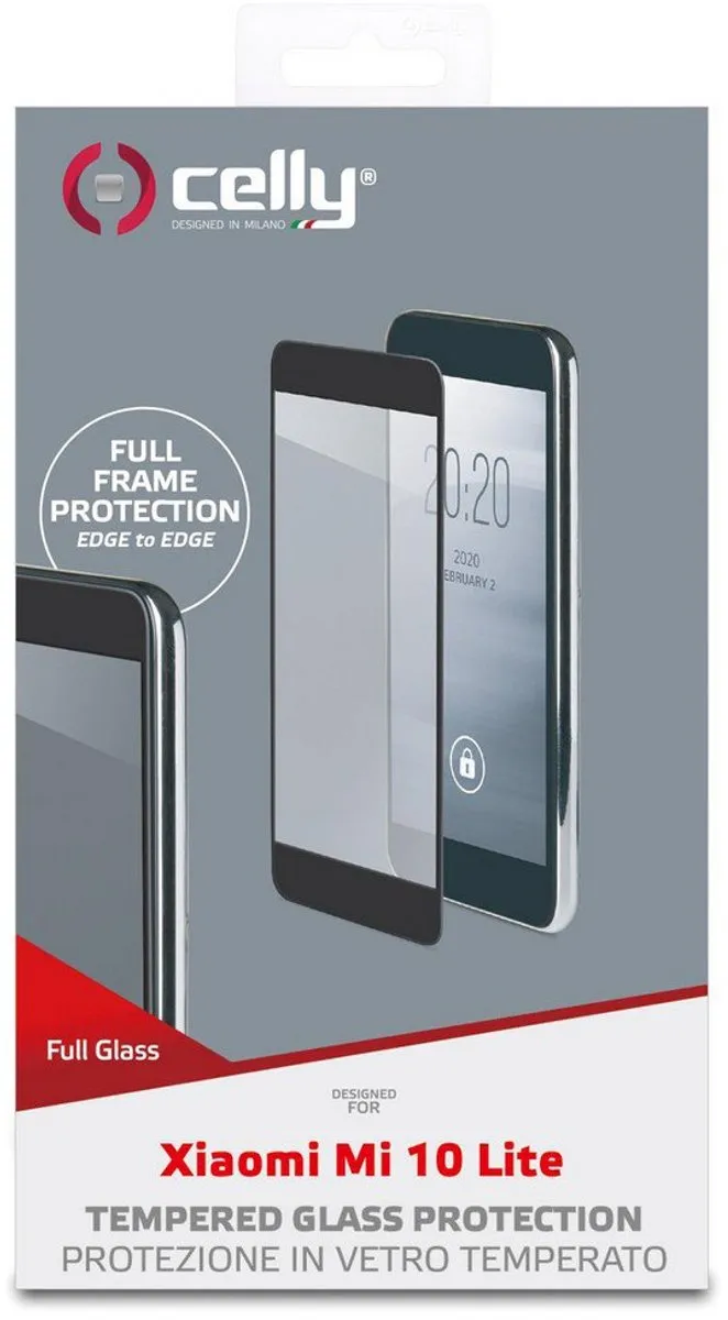 Celly Xiaomi Mi 10 Lite Full Frame Schermbeschermer - Transparant
