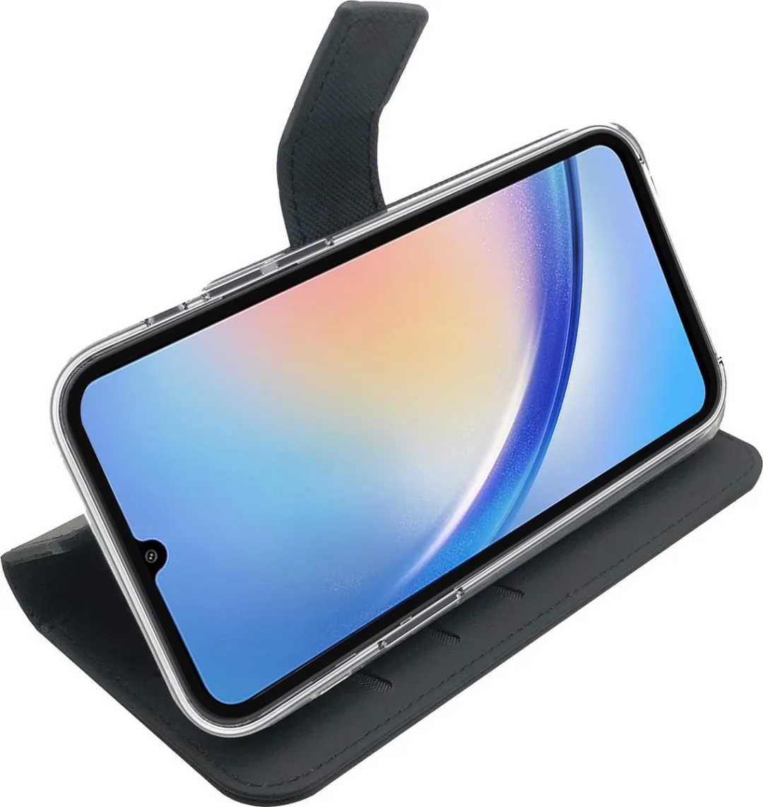 Celly Wally Bookcase Hoesje WALLY1036 - Samsung Galaxy A34 - 3 Pasjes - Zwart - afbeelding 6 van 6