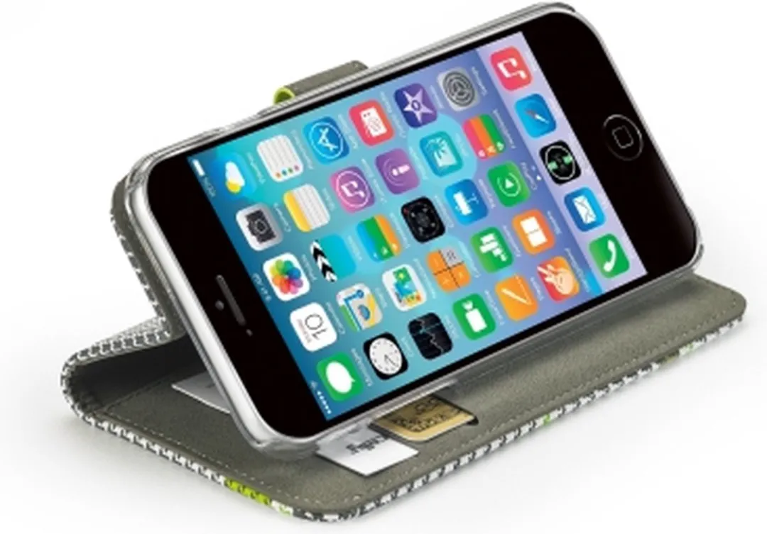 Celly Pied de Poule Wallethoes iPhone 6 - Groen - afbeelding 3 van 3