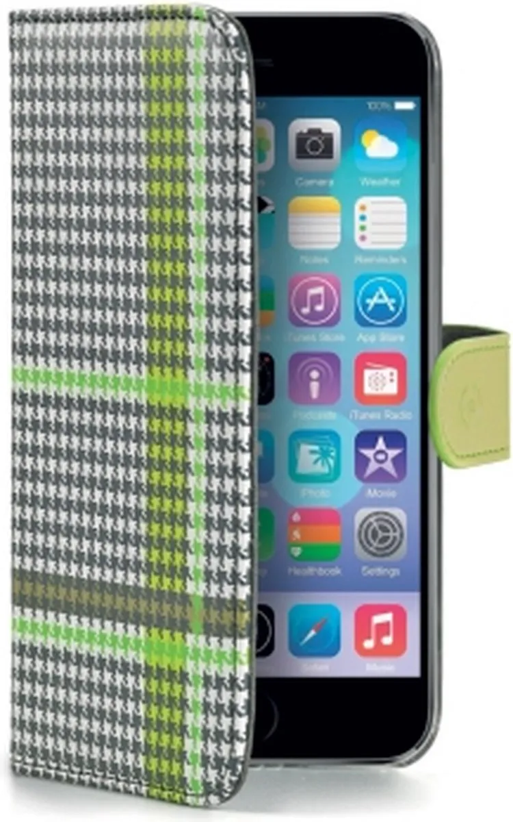 Celly Pied de Poule Wallethoes iPhone 6
