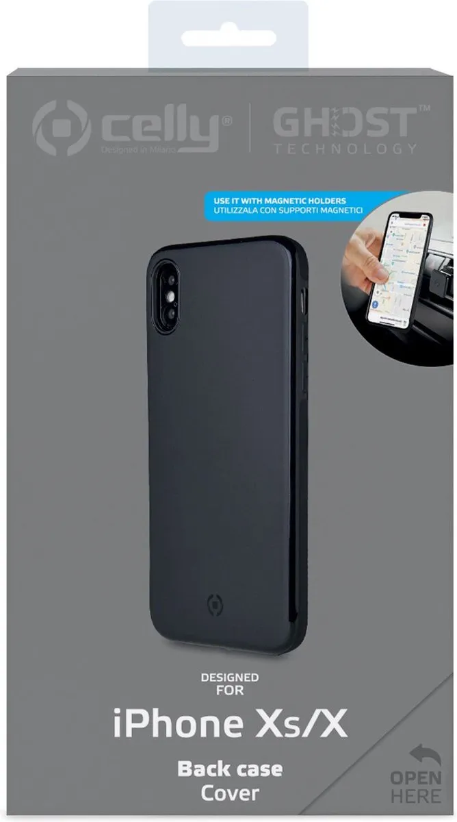 Celly Magnetic Ghost Backcover iPhone XS/X - Zwart