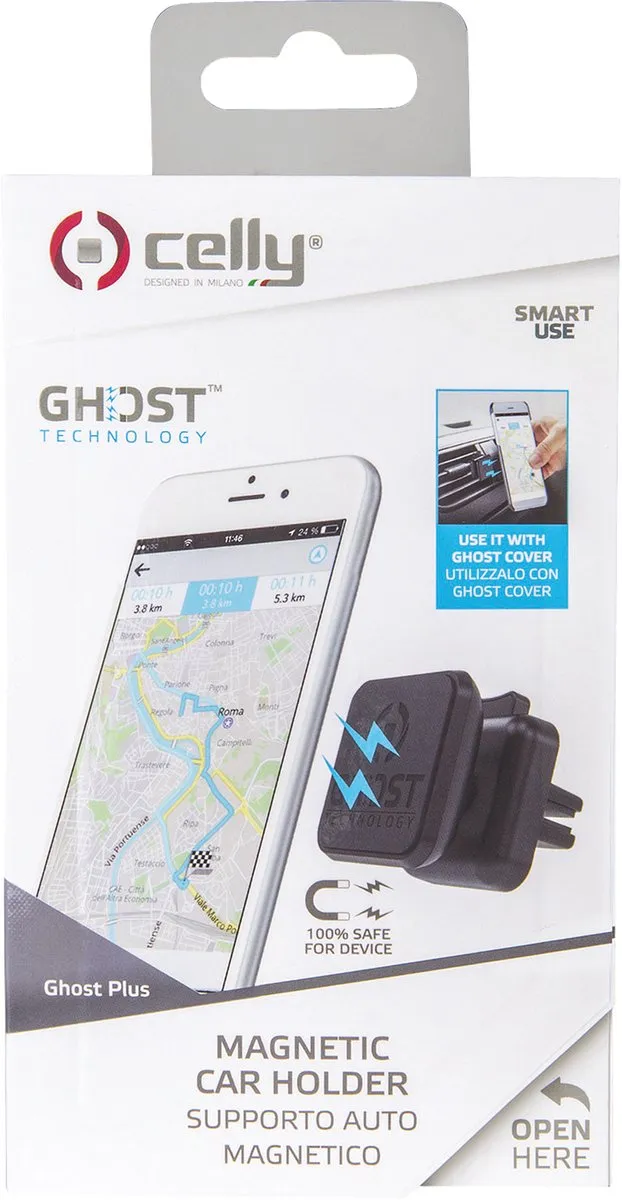 Celly Ghost Plus Magnetische Telefoonhouder - 360° Draaibaar - Zwart