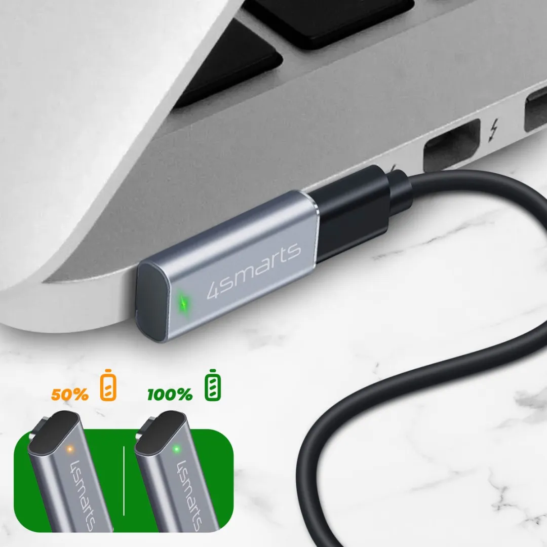 4Smarts USB-C naar MagSafe 2 Adapter 100W - Grijs