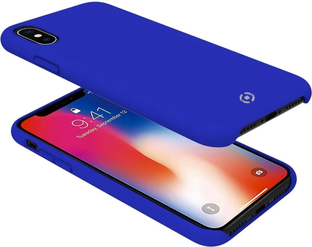 Celly Backcase iPhone X/XS Blauw - Siliconen - 8021735743767