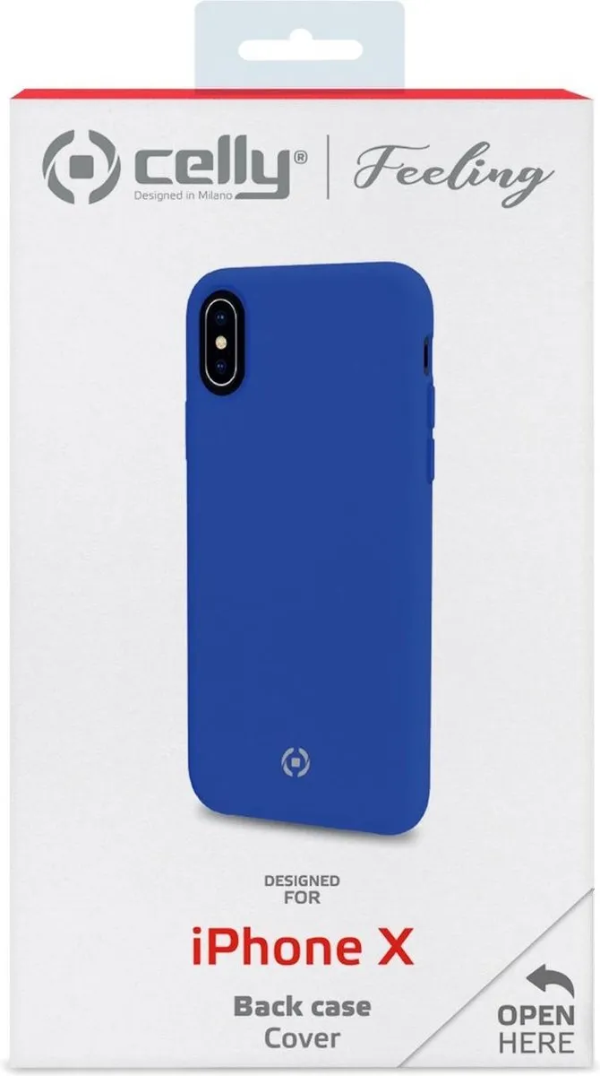 Celly Backcase iPhone X/XS Blauw - Siliconen - 8021735743767