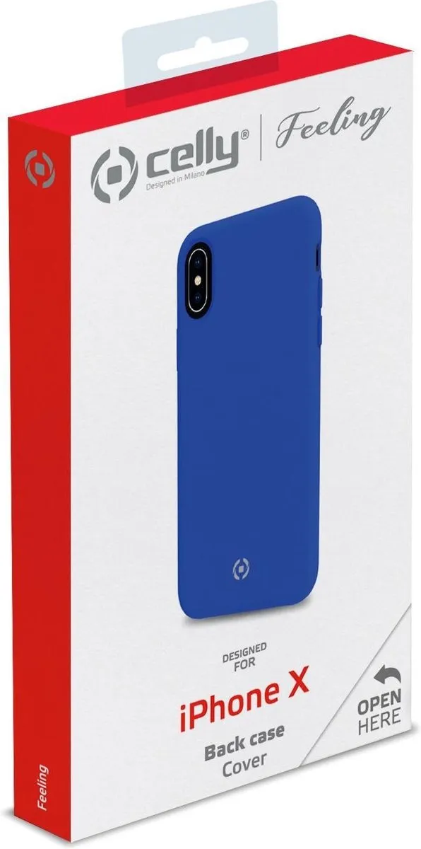 Celly Backcase iPhone X/XS Blauw - Siliconen - 8021735743767