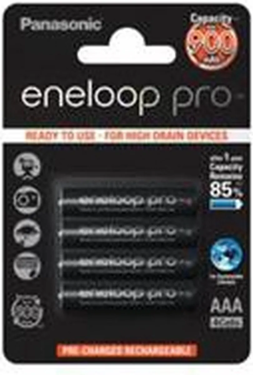 Panasonic Eneloop Pro AAA Oplaadbare Batterijen - 930mAh - 4 Stuks