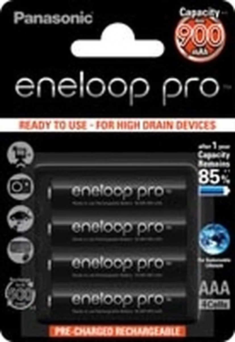 Panasonic Eneloop Pro AAA Oplaadbare Batterijen - 930mAh - 4 Stuks
