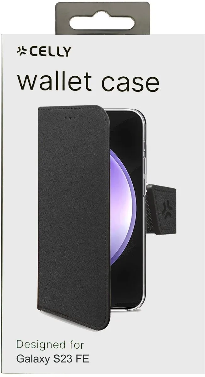 Celly Wally Bookcase Hoesje - Samsung Galaxy S23 FE - 3 Pasjes - Zwart - afbeelding 2 van 6