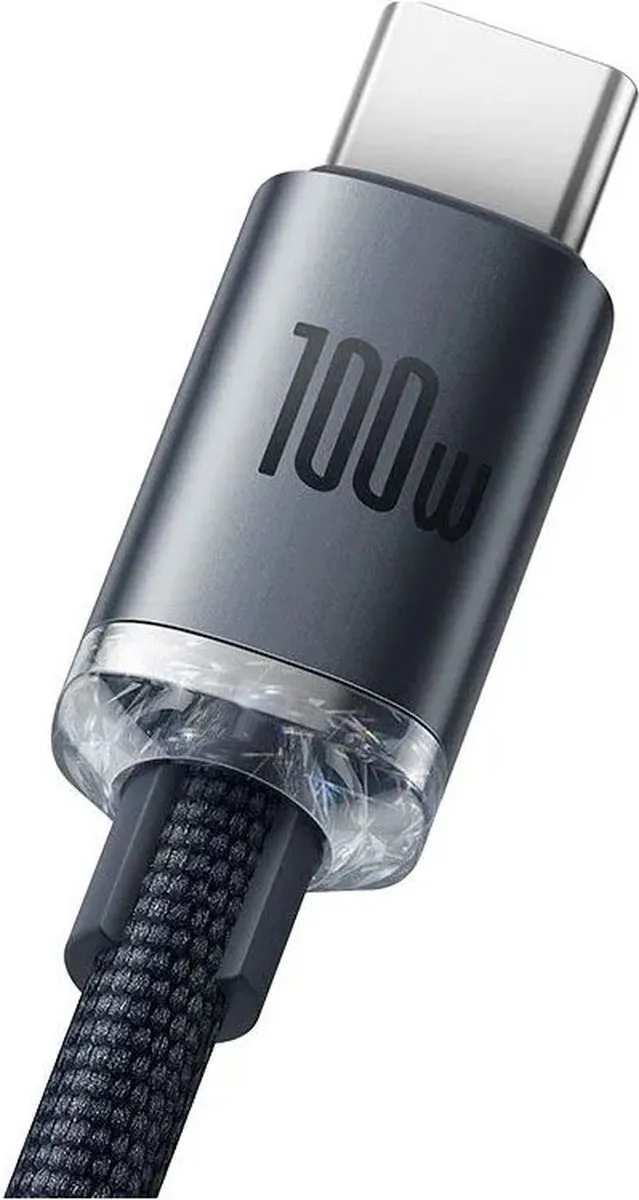 Baseus Crystal Shine CAJY000401 USB-C Kabel 1.2m - 100W - Zwart