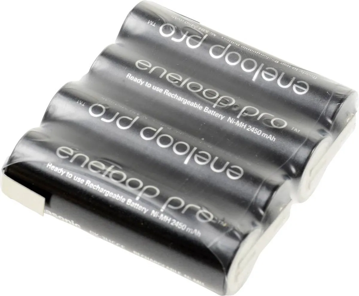 Panasonic eneloop Pro F1x4 Accupack Aantal cellen: 4 Batterijgrootte: AA (penlite) Z-soldeerlip NiMH 4.8 V 2450 mAh