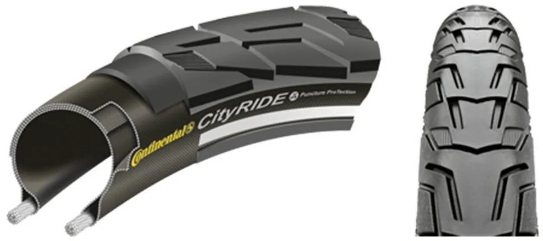 Continental Ride City Puncture Protection 28x1.40 Buitenband - Zwart met reflectie
