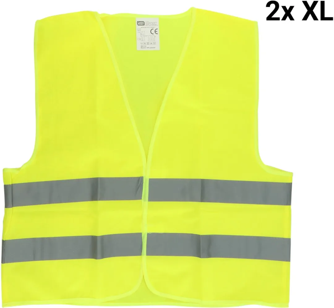 Carpoint Veiligheidsvest Combi Set - 4 Stuks (2x S, 2x XL) - Geel