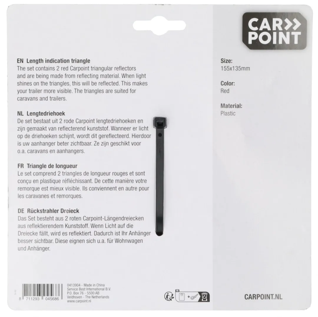 Carpoint Lengtedriehoeken - Rood - 2 Stuks - afbeelding 6 van 6