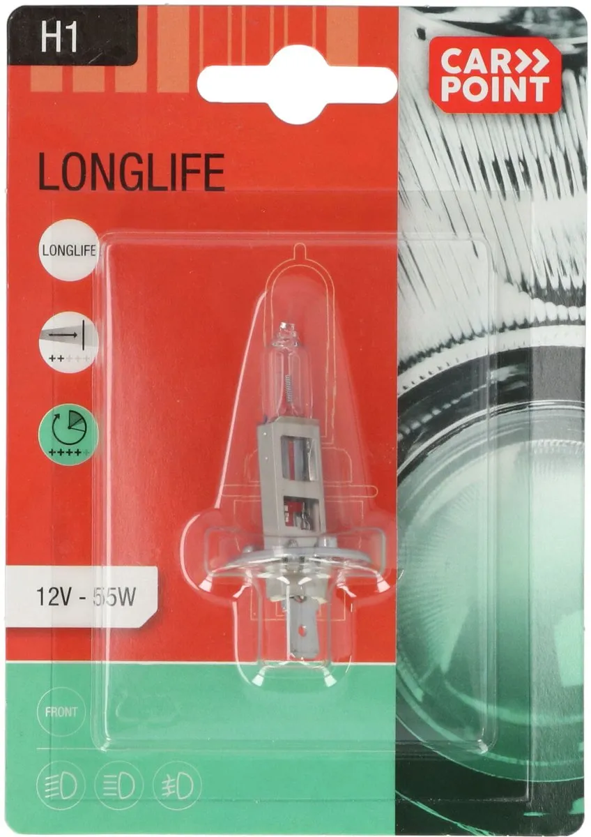 Carpoint Longlife H1 Autolamp 55W - Helder Wit - afbeelding 6 van 6