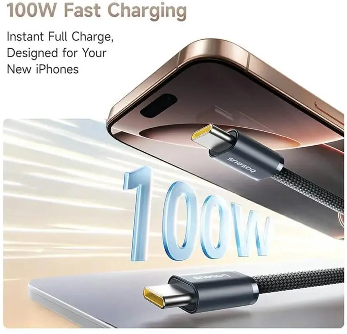Baseus Dynamic 4 Pro USB-C Kabel 100W - 1M Zwart