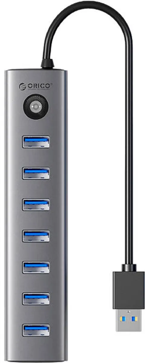 Orico Cl7U Usb-C Naar 7X Usb 3.0 Hubadapter (Grijs)