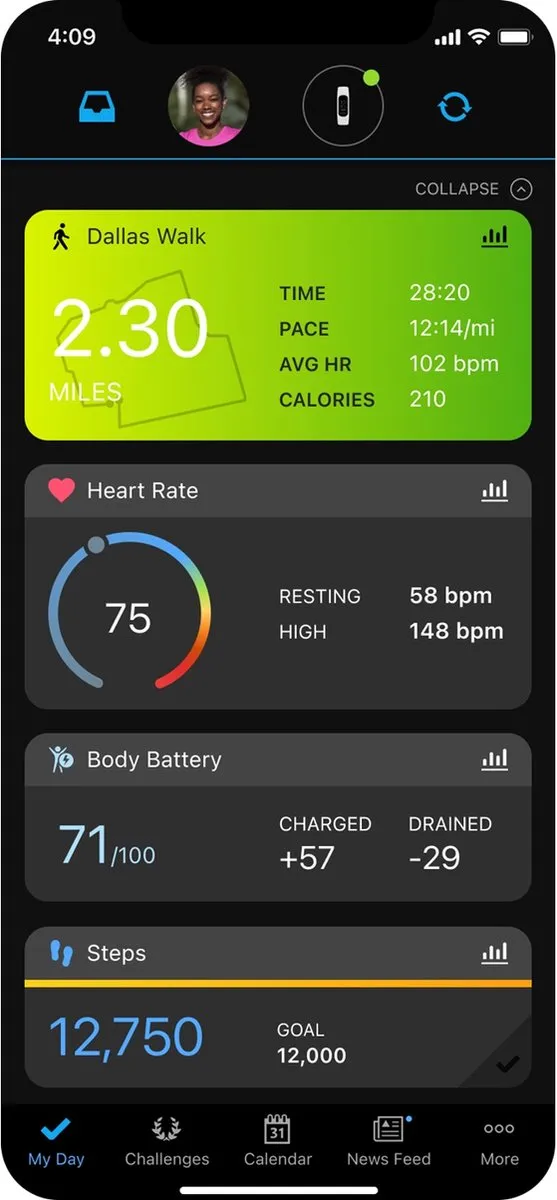 Garmin Vívosmart 5 Activity Tracker - S/M - Cool Mint