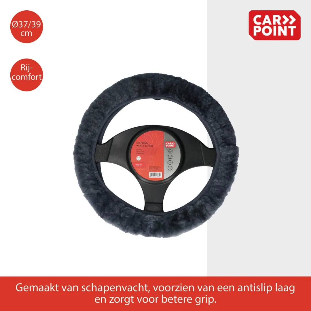 Carpoint Stuurhoes Schapenvacht Antraciet - 37-39cm