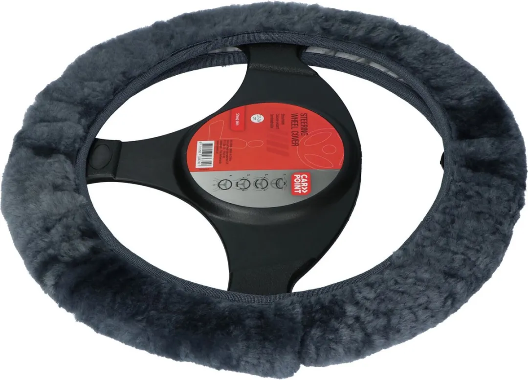 Carpoint Stuurhoes Schapenvacht Antraciet - 37-39cm