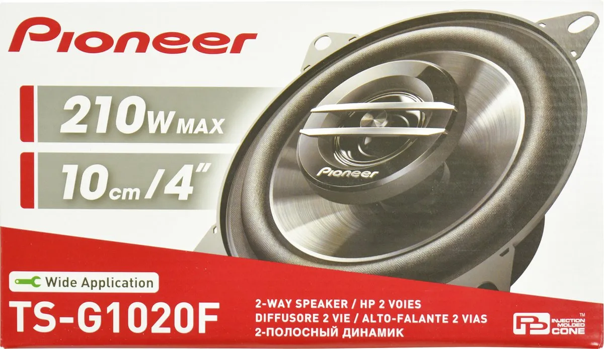 Pioneer TS-G1020F 2-Wege Autospeakers 10cm - 210W - Zwart