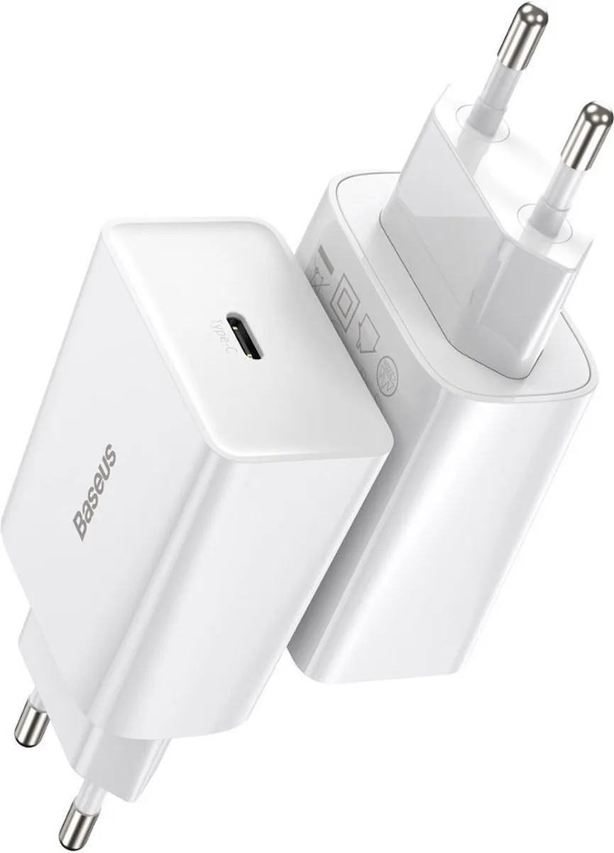 Baseus CCFS-SN02 USB-C Oplader 20W - Wit