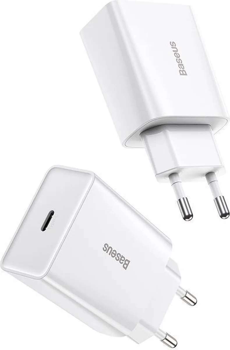 Baseus CCFS-SN02 USB-C Oplader 20W - Wit