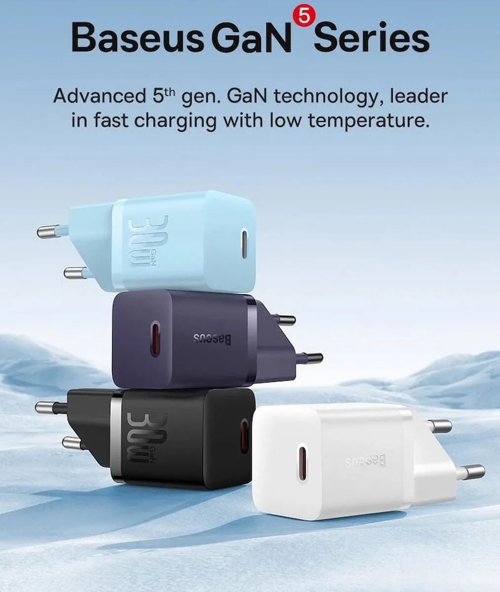 Baseus Mini Wandlader Gan5 30W - Universeel - afbeelding 6 van 6