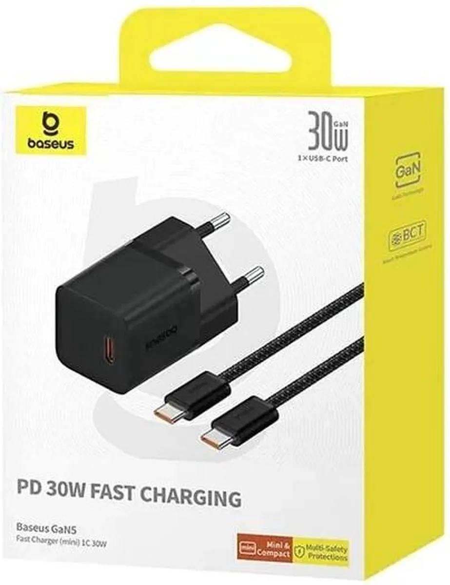Baseus Mini Wandlader Gan5 30W - Universeel