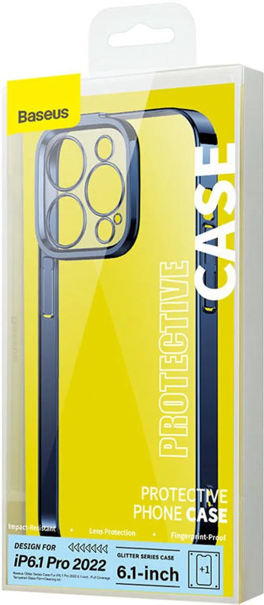 Baseus Beschermhoesje Set met Glas voor iPhone 14 Pro Max - Glitter - afbeelding 6 van 6