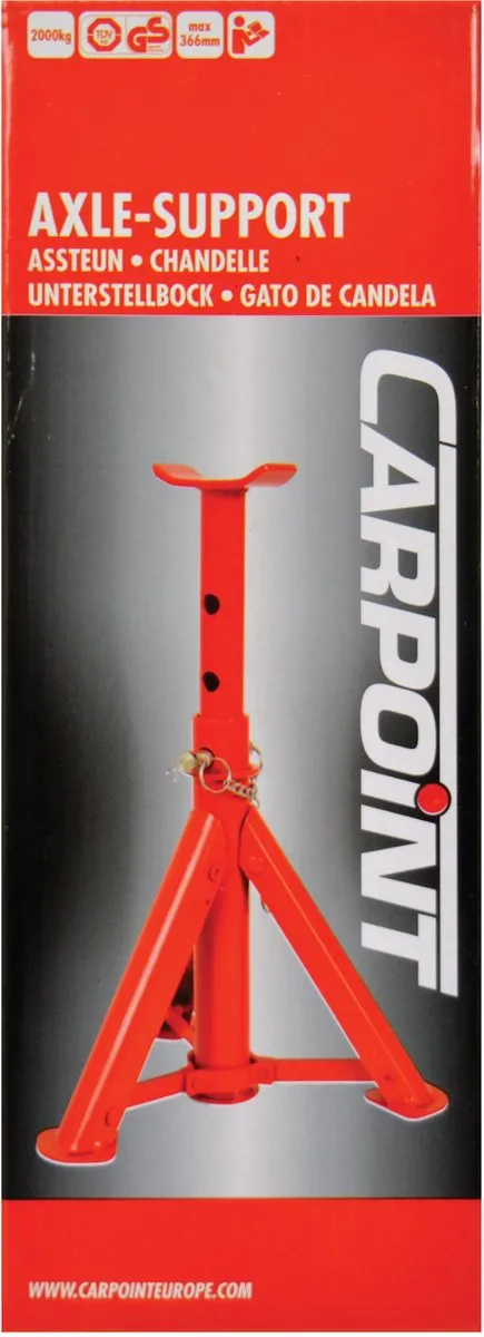 Carpoint Inklapbare Assteun - 2000kg - 3-voudig verstelbaar - Rood