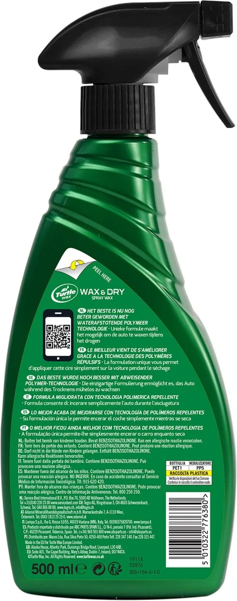 Turtle Wax Green Line Wax & Dry 500ml - afbeelding 6 van 6