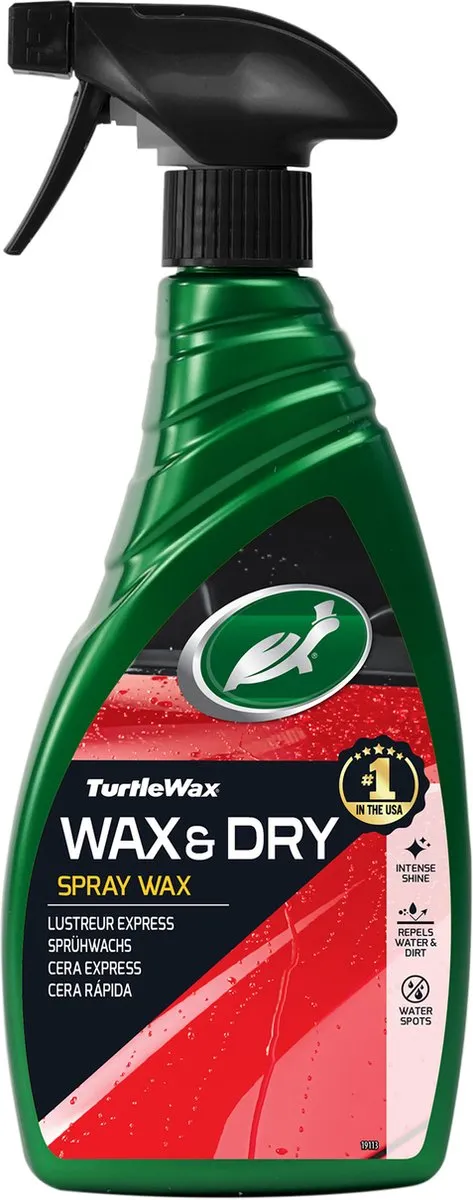Turtle Wax Green Line Wax & Dry - Waxen terwijl auto aan het drogen is – Tijdbesparend - Geeft een diepe glans & bescherming - 500ml