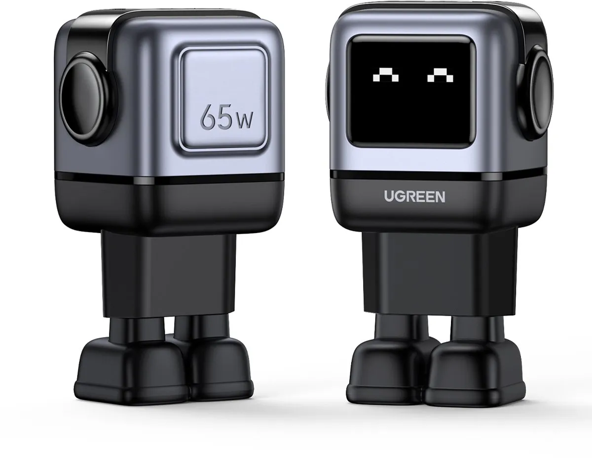 Ugreen Nexode RG 65W GaN Oplader - 2x USB-C 1x USB-A - Zwart