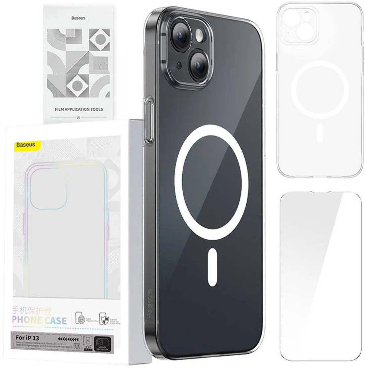 Baseus iPhone 13 Beschermhoes Magnetisch Transparant