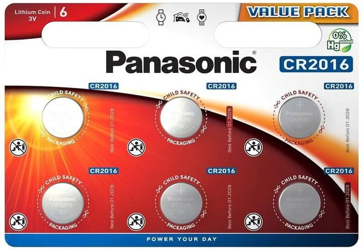 Panasonic CR2016 Knoopcellen