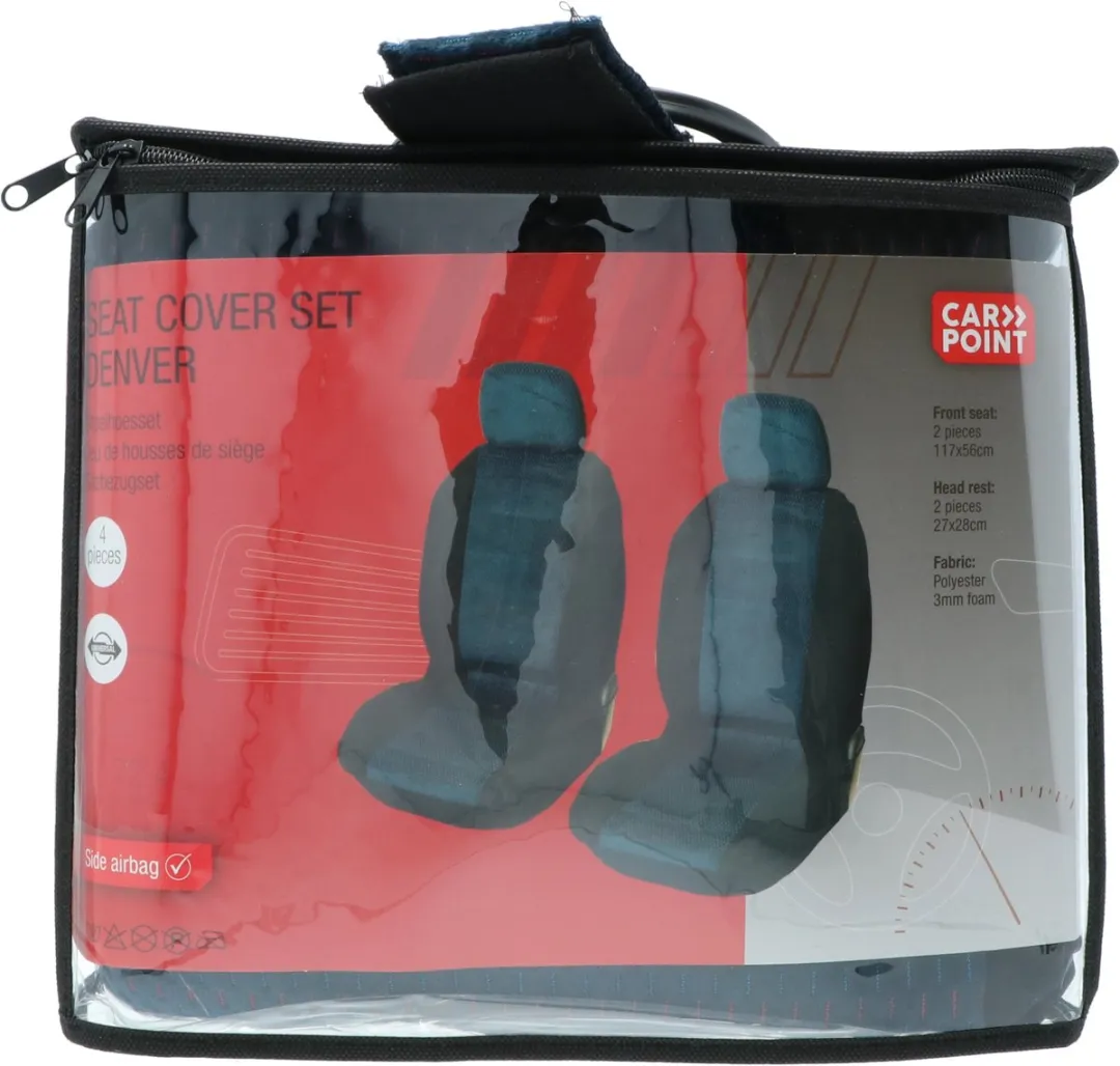 Carpoint Denver Stoelhoesset 4-delig - Blauw