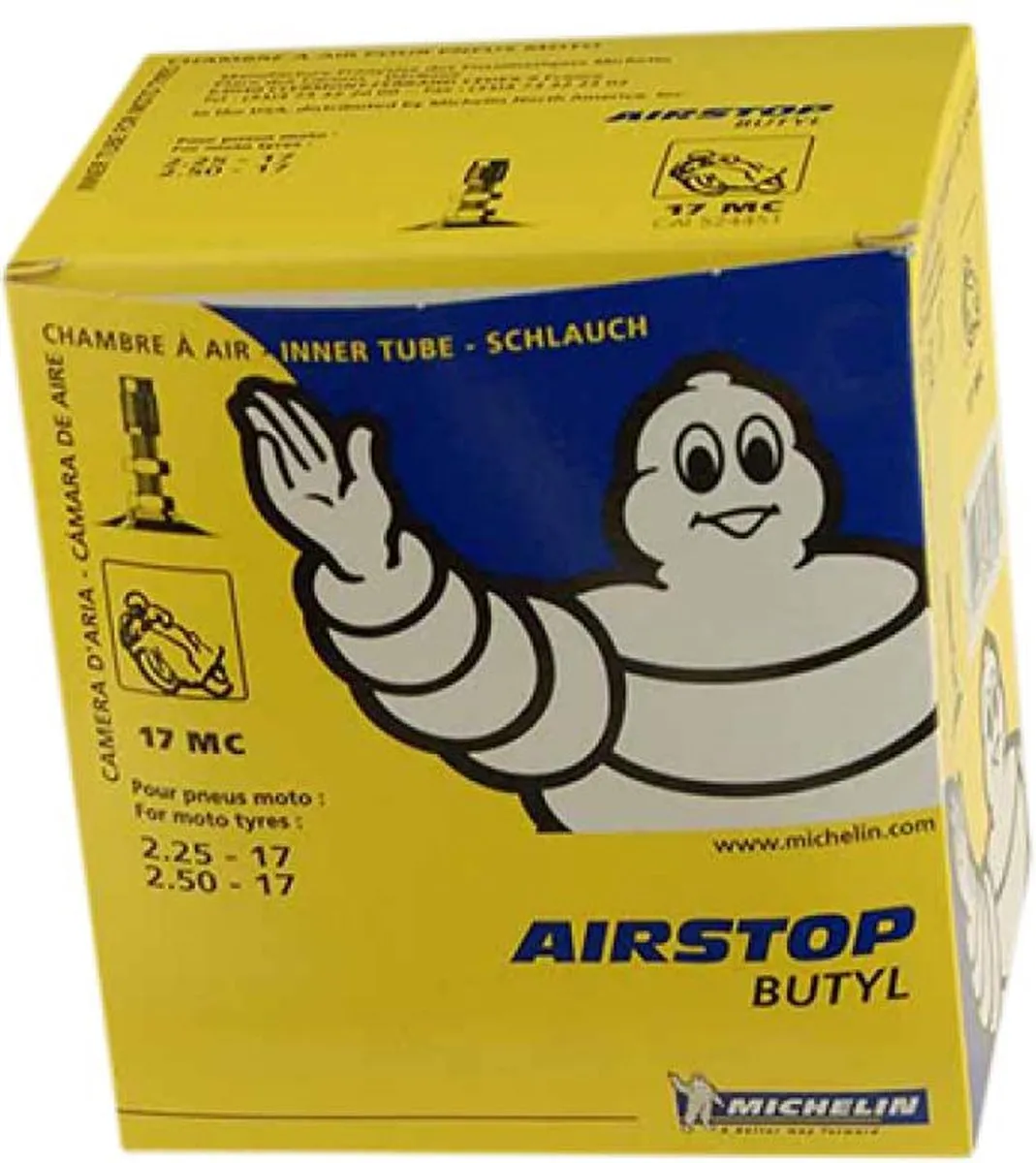 Michelin Binnenband 17-2.25/2.50 Recht Ventiel - afbeelding 2 van 4