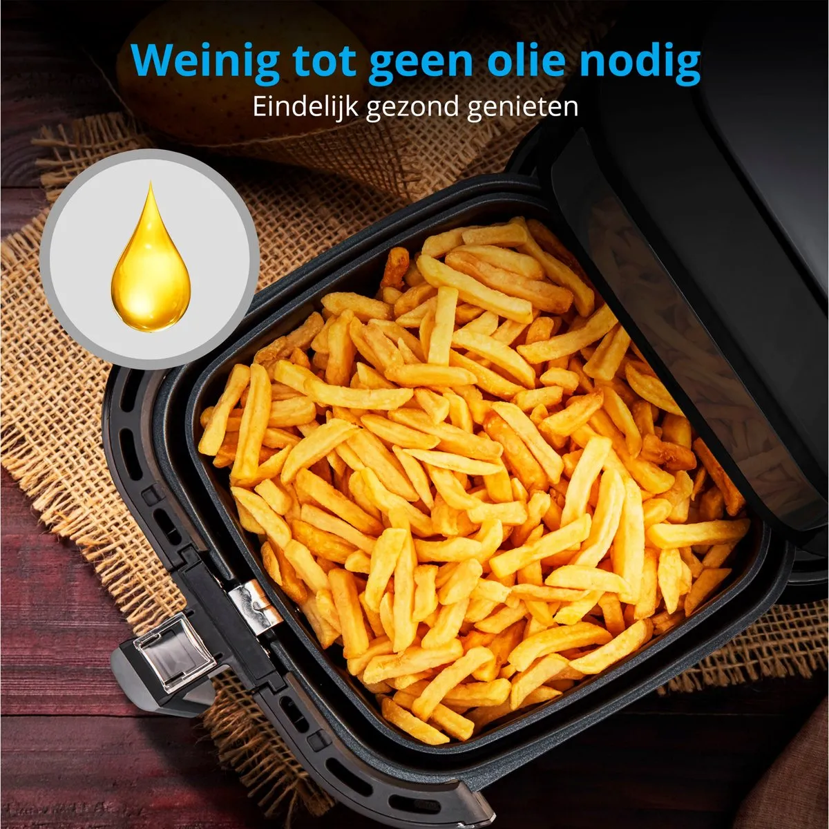 Medion Heteluchtfriteuse E40 XL 2150W - 5,3L - 9 Programma's - Zwart