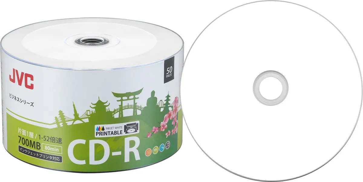 JVC CD-R 700MB 50x Inktjet Wit - 50 Stuks