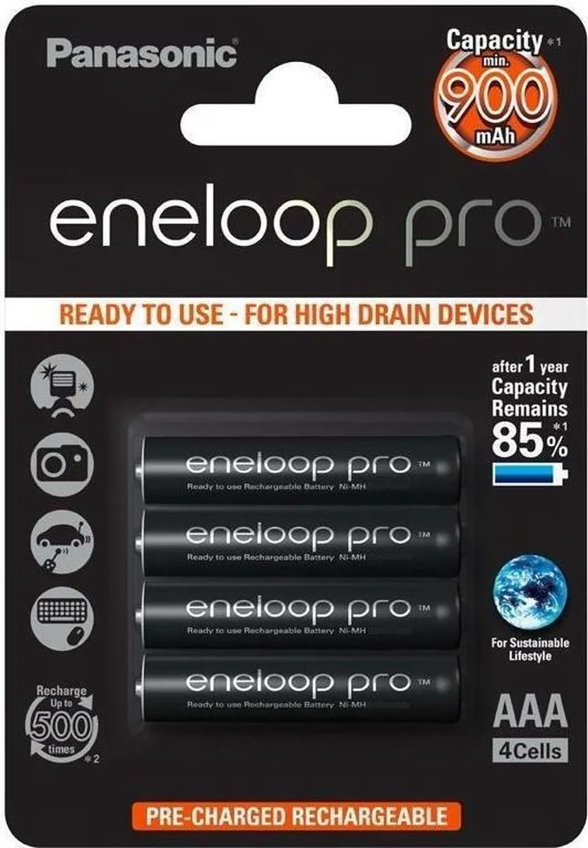 Panasonic Eneloop Pro AAA 930mAh - 4 Stuks